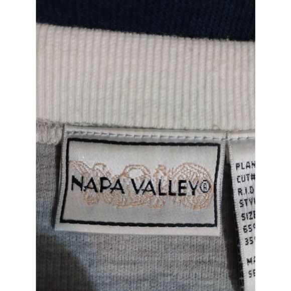 Napa‎ Valley Sweater Ladies Extra Large Navy Gray Grandma - Picture 4 of 6
